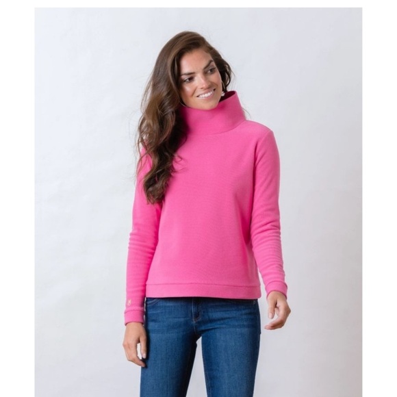 Dudley Stephens Pink Park Slope Turtleneck Long Sleeve Pullover - Picture 1 of 5